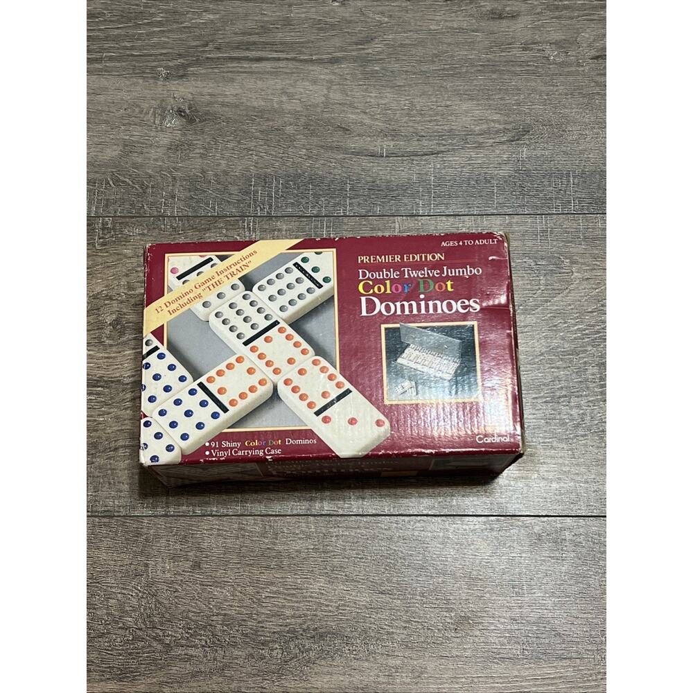 Cardinal Double 12 Dominoes Complete Game -91 Color Dot Dominoes